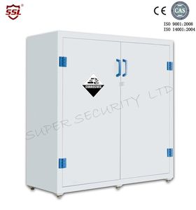 SSLSAFES | Korozif Saklama Dolapları
 | Plastic Solvent Acid / Alkaline Corrosive Storage Cabinet with 2 Fixed Shelves / Dual Door - 1