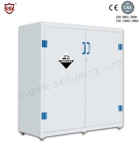 SSLSAFES | Korozif Saklama Dolapları
 | Plastic Solvent Acid / Alkaline Corrosive Storage Cabinet with 2 Fixed Shelves / Dual Door